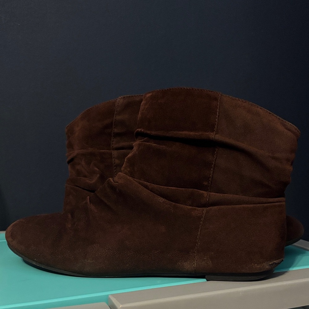 Body Central Chocolate Suede Ankle Booties